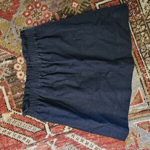 Navy Blue Elastic Waist Skirt
